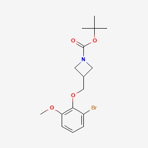molecular formula C16H22BrNO4 B8176880 tert-Butyl 3-((2-bromo-6-methoxyphenoxy)methyl)azetidine-1-carboxylate 