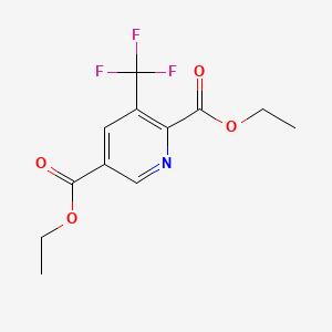 molecular formula C12H12F3NO4 B8176908 Diethyl 3-(trifluoromethyl)pyridine-2,5-dicarboxylate 