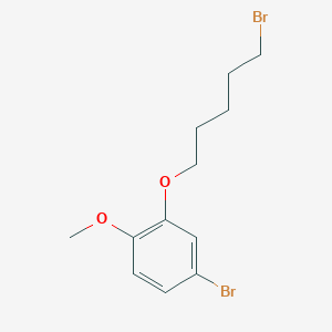 molecular formula C12H16Br2O2 B8177894 4-Bromo-2-((5-bromopentyl)oxy)-1-methoxybenzene 