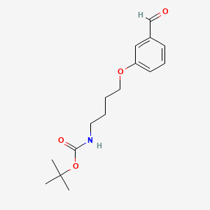 molecular formula C16H23NO4 B8177930 tert-Butyl (4-(3-formylphenoxy)butyl)carbamate 