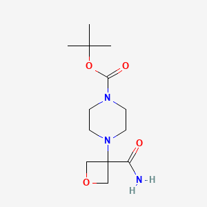 molecular formula C13H23N3O4 B8178039 Tert-butyl 4-(3-carbamoyloxetan-3-yl)piperazine-1-carboxylate 