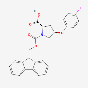 molecular formula C26H22INO5 B8179033 (2S,4R)-1-[(9H-fluoren-9-ylmethoxy)carbonyl]-4-(4-iodophenoxy)pyrrolidine-2-carboxylic acid 