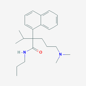 molecular formula C23H34N2O B081794 alpha-(3-(Dimethylamino)propyl)-alpha-isopropyl-N-propyl-1-naphthaleneacetamide CAS No. 15039-48-2