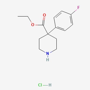 molecular formula C14H19ClFNO2 B8179870 Ethyl 4-(4-fluorophenyl)piperidine-4-carboxylate hydrochloride 