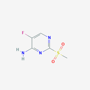 molecular formula C5H6FN3O2S B8180673 5-Fluoro-2-(methylsulfonyl)pyrimidin-4-amine 