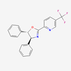 molecular formula C21H15F3N2O B8181213 (4S,5S)-4,5-Diphenyl-2-(5-(trifluoromethyl)pyridin-2-yl)-4,5-dihydrooxazole 