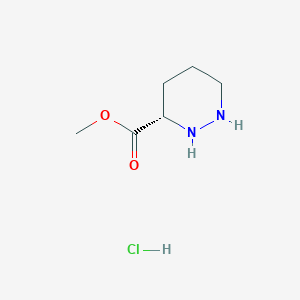 molecular formula C6H13ClN2O2 B8181830 Methyl (S)-Hexahydropyridazine-3-carboxylate Hydrochloride 