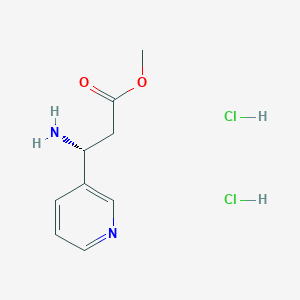 molecular formula C9H14Cl2N2O2 B8182066 Methyl (R)-3-amino-3-(pyridin-3-yl)propanoate dihydrochloride 