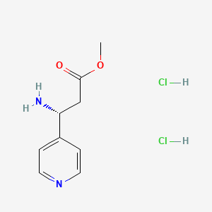 molecular formula C9H14Cl2N2O2 B8182219 Methyl (R)-3-amino-3-(pyridin-4-yl)propanoate dihydrochloride 