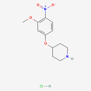 molecular formula C12H17ClN2O4 B8183011 4-(3-Methoxy-4-nitrophenoxy)piperidine hydrochloride 