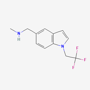 molecular formula C12H13F3N2 B8183027 N-methyl-1-[1-(2,2,2-trifluoroethyl)indol-5-yl]methanamine 