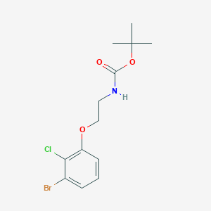 molecular formula C13H17BrClNO3 B8183433 tert-Butyl (2-(3-bromo-2-chlorophenoxy)ethyl)carbamate 