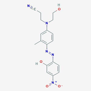 molecular formula C18H19N5O4 B081835 Propanenitrile, 3-[(2-hydroxyethyl)[4-[(2-hydroxy-4-nitrophenyl)azo]-3-methylphenyl]amino]- CAS No. 13377-98-5