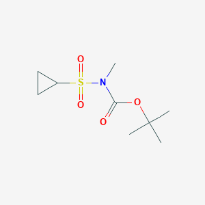 molecular formula C9H17NO4S B8183569 Carbamic acid, N-(cyclopropylsulfonyl)-N-methyl-, 1,1-dimethylethyl ester CAS No. 1799920-13-0