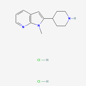 molecular formula C13H19Cl2N3 B8183957 1-Methyl-2-piperidin-4-ylpyrrolo[2,3-b]pyridine;dihydrochloride 