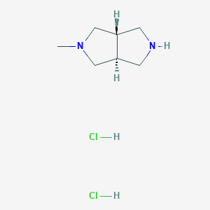 molecular formula C7H16Cl2N2 B8184158 (3aS,6aS)-2-methyl-hexahydro-1H-pyrrolo[3,4-c]pyrrole dihydrochloride 