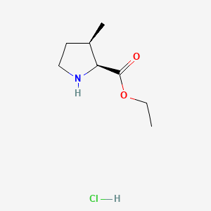 molecular formula C8H16ClNO2 B8184205 ethyl (2S,3R)-3-methylpyrrolidine-2-carboxylate;hydrochloride 