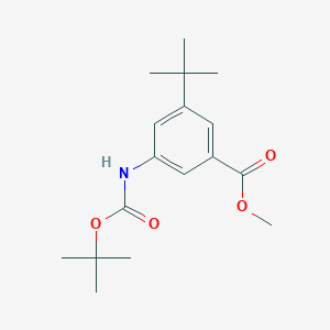 molecular formula C17H25NO4 B8184583 Methyl 3-((tert-butoxycarbonyl)amino)-5-(tert-butyl)benzoate 