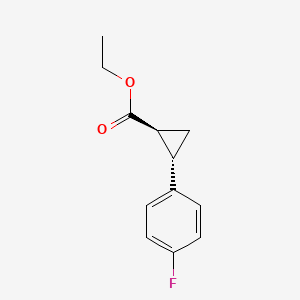 molecular formula C12H13FO2 B8184798 Ethyl (1S,2S)-2-(4-fluorophenyl)cyclopropane-1-carboxylate 
