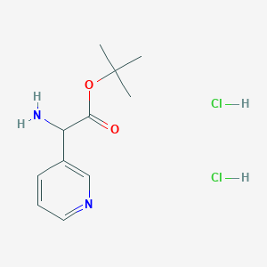 molecular formula C11H18Cl2N2O2 B8185130 tert-Butyl 2-amino-2-(pyridin-3-yl)acetate dihydrochloride 