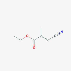 molecular formula C7H9NO2 B8185313 3-Cyano-2-methyl-acrylic acid ethyl ester 