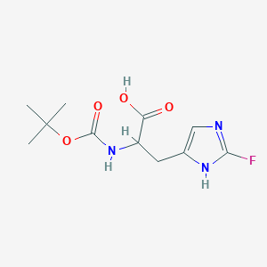 molecular formula C11H16FN3O4 B8185700 N-Boc-2-fluoro-histidine 