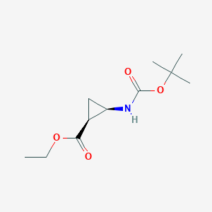 molecular formula C11H19NO4 B8185731 Ethyl (1S,2R)-2-((tert-butoxycarbonyl)amino)cyclopropane-1-carboxylate 
