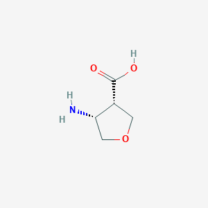 molecular formula C5H9NO3 B8185763 (3S,4R)-4-aminooxolane-3-carboxylic acid 