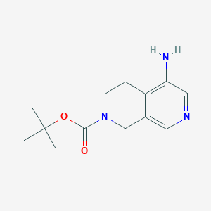 molecular formula C13H19N3O2 B8188474 tert-butyl 5-amino-3,4-dihydro-2,7-naphthyridine-2(1H)-carboxylate 