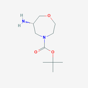 molecular formula C10H20N2O3 B8188544 (S)-4-Boc-6-Amino-[1,4]oxazepane 