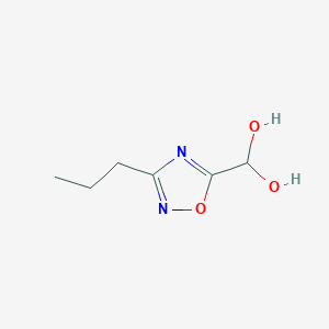 molecular formula C6H10N2O3 B8188550 (3-Propyl-1,2,4-oxadiazol-5-yl)methanediol 