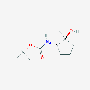 molecular formula C11H21NO3 B8189025 trans-(2-Hydroxy-2-methyl-cyclopentyl)-carbamic acid tert-butyl ester 