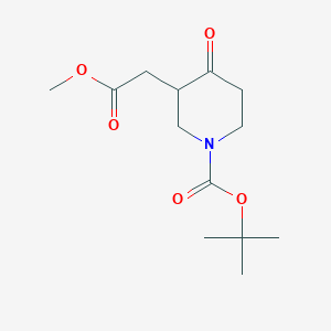 molecular formula C13H21NO5 B8189622 Tert-butyl 3-(2-methoxy-2-oxoethyl)-4-oxopiperidine-1-carboxylate 