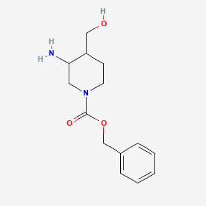 molecular formula C14H20N2O3 B8189628 Benzyl 3-amino-4-(hydroxymethyl)piperidine-1-carboxylate 