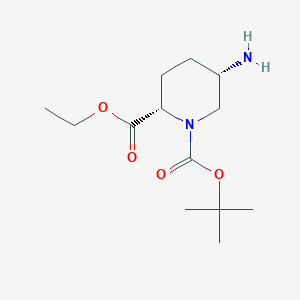 molecular formula C13H24N2O4 B8189723 O1-tert-Butyl O2-ethyl (2S,5S)-5-aminopiperidine-1,2-dicarboxylate 