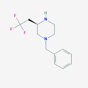 molecular formula C13H17F3N2 B8190327 (R)-1-Benzyl-3-(2,2,2-trifluoro-ethyl)-piperazine 