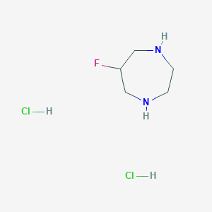 molecular formula C5H13Cl2FN2 B8190370 6-Fluoro-1,4-diazepane;dihydrochloride 