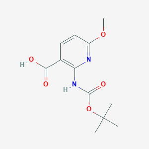 molecular formula C12H16N2O5 B8190557 2-Boc-amino-6-methoxy-nicotinic acid CAS No. 1373223-33-6