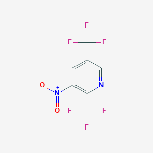 molecular formula C7H2F6N2O2 B8190851 3-Nitro-2,5-bis-trifluoromethyl-pyridine 
