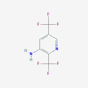 molecular formula C7H4F6N2 B8190857 2,5-Bis-trifluoromethyl-pyridin-3-ylamine 