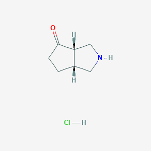 molecular formula C7H12ClNO B8191162 cis-Hexahydro-cyclopenta[c]pyrrol-4-one hydrochloride 