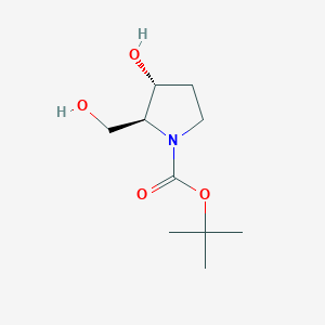 molecular formula C10H19NO4 B8191268 tert-Butyl (2S,3R)-3-hydroxy-2-(hydroxymethyl)pyrrolidine-1-carboxylate 