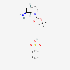 molecular formula C18H28N2O5S B8191320 rel-(1S,5S,7S)-2-Boc-7-amino-2-azabicyclo[3.2.0]heptane tosylate CAS No. 2331211-58-4