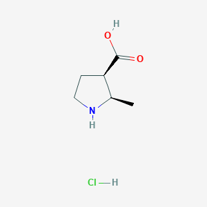 molecular formula C6H12ClNO2 B8191444 cis-2-Methyl-pyrrolidine-3-carboxylic acid hydrochloride 
