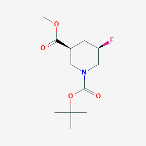 molecular formula C12H20FNO4 B8191781 1-O-tert-butyl 3-O-methyl (3S,5R)-5-fluoropiperidine-1,3-dicarboxylate 