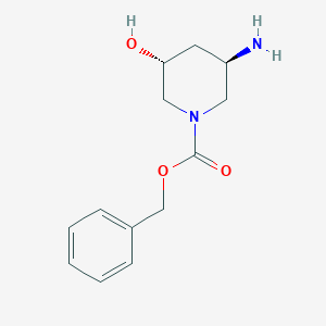 molecular formula C13H18N2O3 B8191794 benzyl (3R,5R)-3-amino-5-hydroxypiperidine-1-carboxylate 