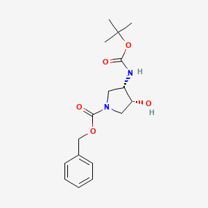 molecular formula C17H24N2O5 B8192014 Benzyl (3S,4R)-3-((tert-butoxycarbonyl)amino)-4-hydroxypyrrolidine-1-carboxylate 