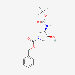 molecular formula C17H24N2O5 B8192034 benzyl (3R,4S)-3-[(tert-butoxycarbonyl)amino]-4-hydroxypyrrolidine-1-carboxylate 