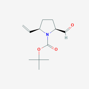 molecular formula C12H19NO3 B8192176 tert-butyl (2R,5S)-2-ethenyl-5-formylpyrrolidine-1-carboxylate 