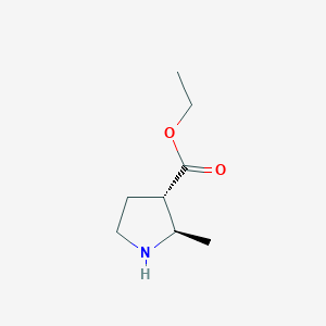 molecular formula C8H15NO2 B8192250 ethyl (2R,3S)-2-methylpyrrolidine-3-carboxylate 